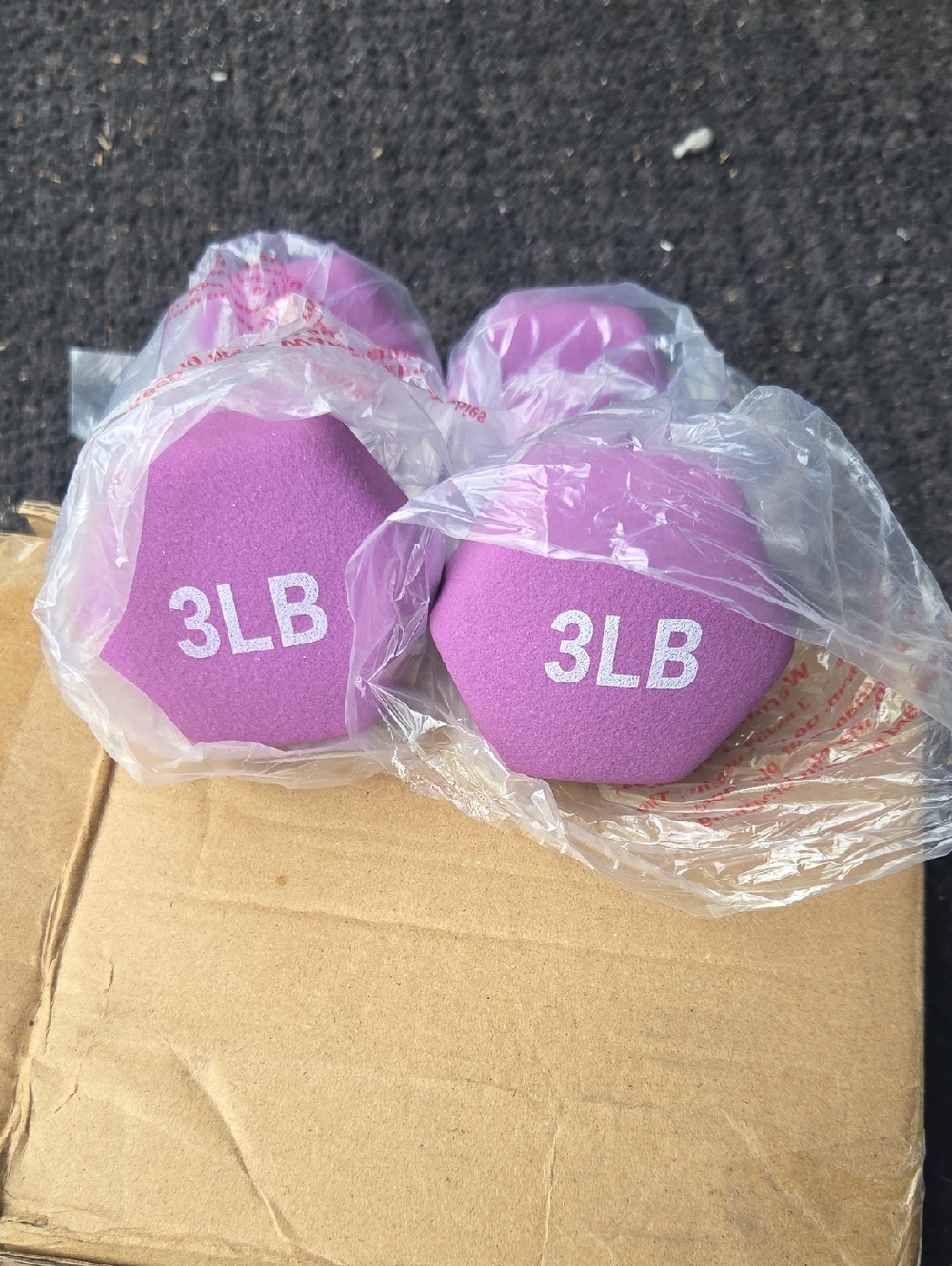 3LB Purple Neoprene Dumbbell Pair - Fitness Hand Weights
